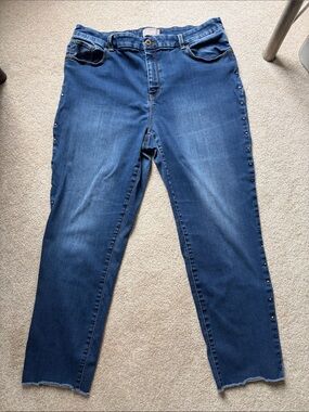 Chico's Blue Skinny Jeans with Side Studs